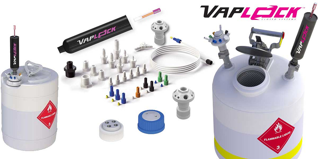 Vaplock lukket løsemiddelsystem for væskekromatografi (HPLC)