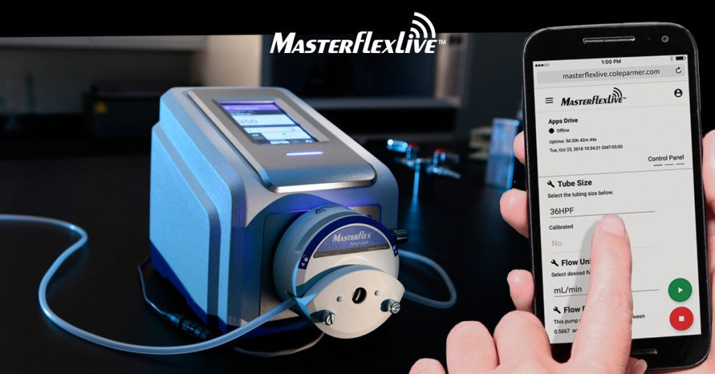 MasterflexLive - fjernstyr slangepumpen med mobilen