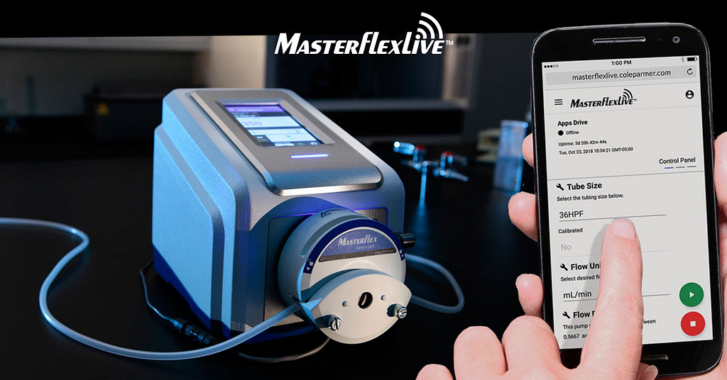 MasterflexLive - fjernstyr slangepumpen med mobilen